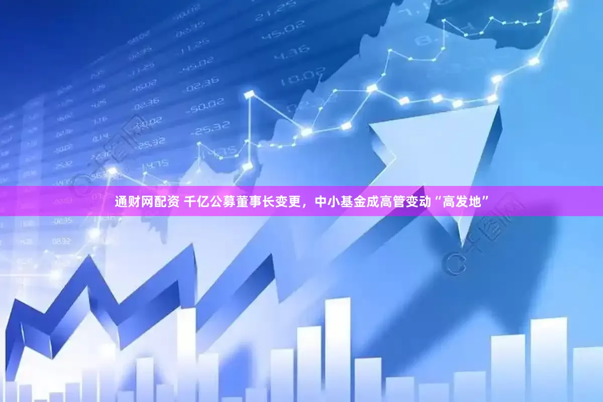 通财网配资 千亿公募董事长变更，中小基金成高管变动“高发地”