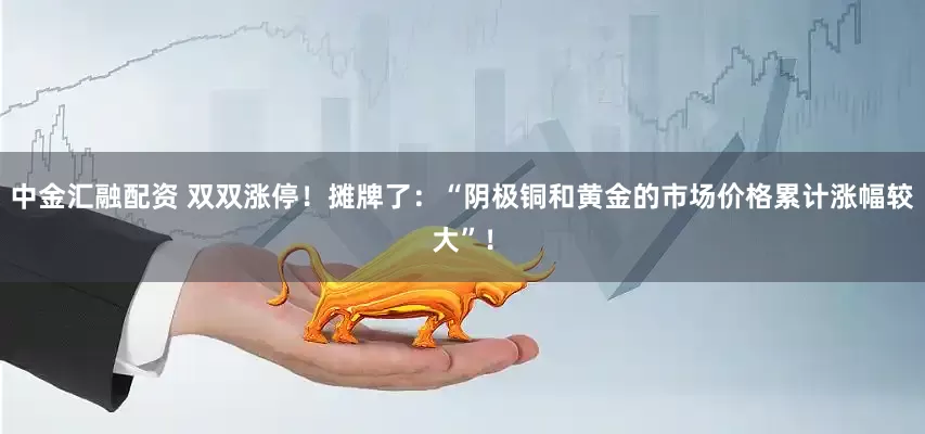 中金汇融配资 双双涨停！摊牌了：“阴极铜和黄金的市场价格累计涨幅较大”！